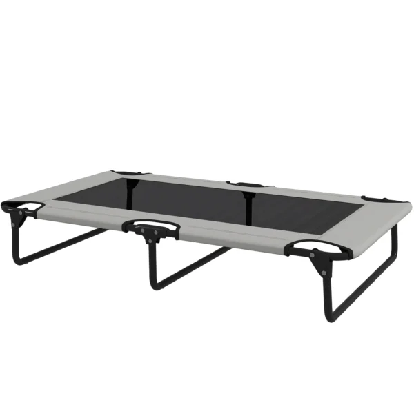 Verhoogd hondenbed opvouwbaar huisdierbed, outdoor hondenligstoel met netontwerp, ademend, voor grote honden lichtgrijs oxford 107 x 61 x 20 cm 1