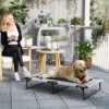 Verhoogd hondenbed opvouwbaar huisdierbed, outdoor hondenligstoel met netontwerp, ademend, voor grote honden lichtgrijs oxford 107 x 61 x 20 cm 2