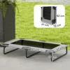 Verhoogd hondenbed opvouwbaar huisdierbed, outdoor hondenligstoel met netontwerp, ademend, voor grote honden lichtgrijs oxford 107 x 61 x 20 cm 4