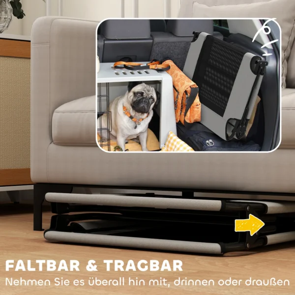 Verhoogd hondenbed opvouwbaar huisdierbed, outdoor hondenligstoel met netontwerp, ademend, voor grote honden lichtgrijs oxford 107 x 61 x 20 cm 7