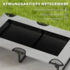 Verhoogd hondenbed opvouwbaar huisdierbed, outdoor hondenligstoel met netontwerp, ademend, voor grote honden lichtgrijs oxford 107 x 61 x 20 cm 8