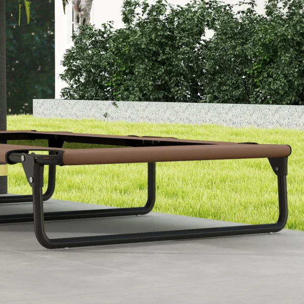 Verhoogd opvouwbaar huisdierbed, outdoor hondenligbed met netontwerp, ademend, voor grote honden koffie oxford 107 x 61 x 20 cm 10