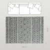 Vlakgeweven tapijt wasbaar anti slip keukentapijt met boho design voor terras balkon woonkamer & keuken, 200 x 140 cm, grijs 4