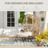 Vlakgeweven tapijt wasbaar anti slip keukentapijt met boho design voor terras balkon woonkamer & keuken, 200 x 140 cm, grijs 6