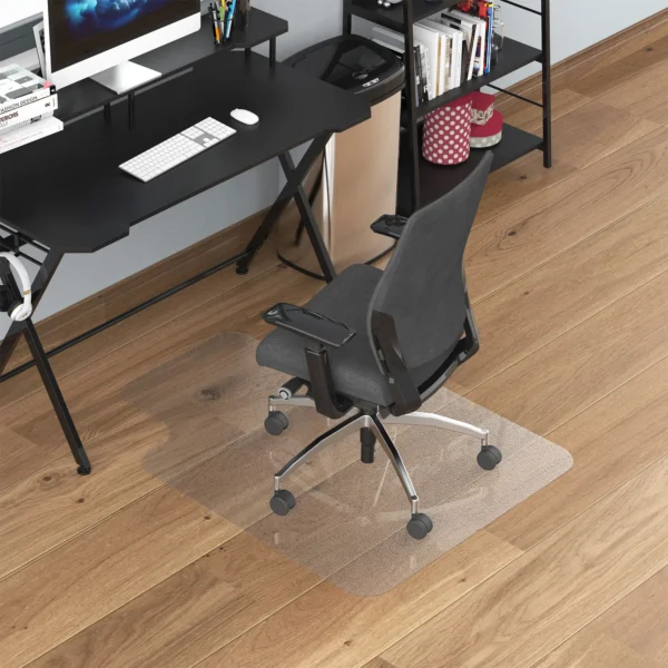 Vloerbeschermingsmat 90 x 120 cm bureaustoel onderlegger in transparant, krasbestendige stoelonderlegger, vloermat voor harde vloeren 2