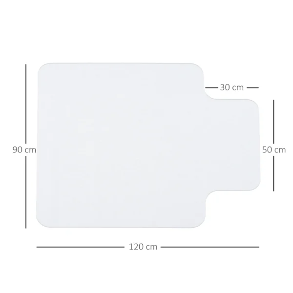 Vloerbeschermingsmat 90 x 120 cm bureaustoel onderlegger in transparant, krasbestendige stoelonderlegger, vloermat voor harde vloeren 4