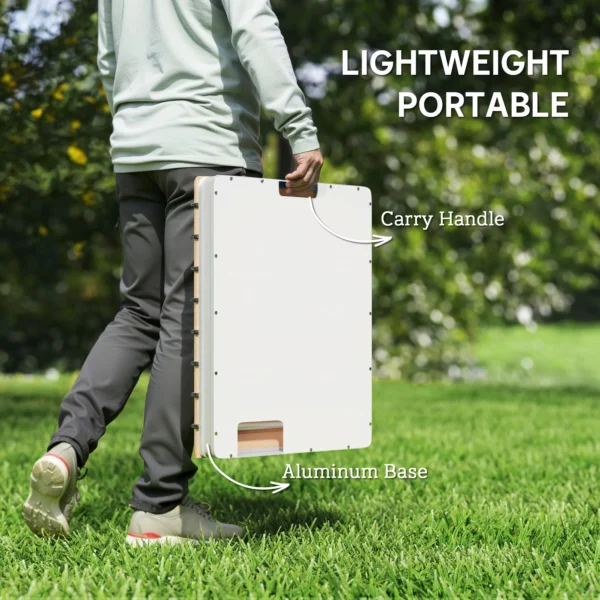 Vloerdouche tuindouche met verstelbaar voetwiel aluminium buitendouche tot 4 m fonteinhoogte 70 x 55 cm saunadouche houtlook antislip weerbestendig outdoor campingdouche voor zwembad sauna 5