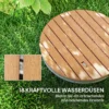 Vloerdouche tuindouche met verstelbaar voetwiel aluminium buitendouche tot 4 m fonteinhoogte Ø70,5 cm saunadouche houtlook antislip weerbestendig outdoor campingdouche voor zwembad sauna 5