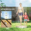 Vloerdouche tuindouche met verstelbaar voetwiel aluminium buitendouche tot 4 m fonteinhoogte Ø70,5 cm saunadouche houtlook antislip weerbestendig outdoor campingdouche voor zwembad sauna 6