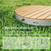 Vloerdouche tuindouche met verstelbaar voetwiel aluminium buitendouche tot 4 m fonteinhoogte Ø70,5 cm saunadouche houtlook antislip weerbestendig outdoor campingdouche voor zwembad sauna 8