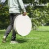 Vloerdouche tuindouche met verstelbaar voetwiel aluminium buitendouche tot 4 m fonteinhoogte Ø70,5 cm saunadouche houtlook antislip weerbestendig outdoor campingdouche voor zwembad sauna 9