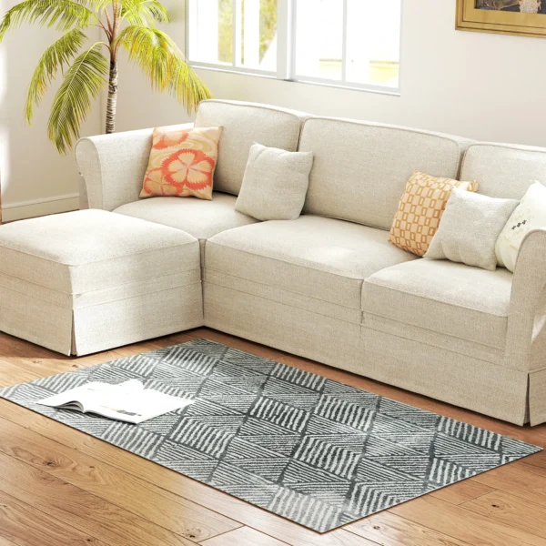Vloerkleed woonkamervloerkleed in moderne stijl, wasbaar vloerkleed, vloerkleed voor woonkamer, slaapkamer, 150 x 80 cm donkergrijs 1