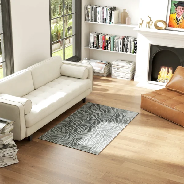 Vloerkleed woonkamervloerkleed in moderne stijl, wasbaar vloerkleed, vloerkleed voor woonkamer, slaapkamer, 150 x 80 cm donkergrijs 2
