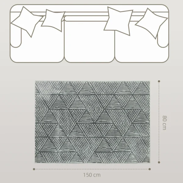 Vloerkleed woonkamervloerkleed in moderne stijl, wasbaar vloerkleed, vloerkleed voor woonkamer, slaapkamer, 150 x 80 cm donkergrijs 4