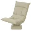 Vloerstoel 360° draaibaar vloerzetel met 5 voudig verstelbare rugleuning, opvouwbare vloersofa meditatiestoel gepolsterd luie sofa voor woonkamer gaming & lezen beige 1