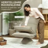 Vloerstoel 360° draaibaar vloerzetel met 5 voudig verstelbare rugleuning, opvouwbare vloersofa meditatiestoel gepolsterd luie sofa voor woonkamer gaming & lezen beige 6