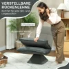 Vloerstoel 360° draaibaar vloerzetel met 5 voudig verstelbare rugleuning, opvouwbare vloersofa meditatiestoel gestoffeerd luie sofa voor woonkamer gaming & lezen donkergrijs 6