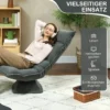 Vloerstoel 360° draaibaar vloerzetel met 5 voudig verstelbare rugleuning, opvouwbare vloersofa meditatiestoel gestoffeerd luie sofa voor woonkamer gaming & lezen donkergrijs 8