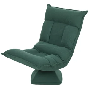 Vloerstoel 360° draaibaar vloerzetel met 5 voudig verstelbare rugleuning, opvouwbare vloersofa meditatiestoel gestoffeerd luie sofa voor woonkamer gaming & lezen groen 1
