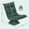 Vloerstoel 360° draaibaar vloerzetel met 5 voudig verstelbare rugleuning, opvouwbare vloersofa meditatiestoel gestoffeerd luie sofa voor woonkamer gaming & lezen groen 4