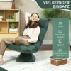 Vloerstoel 360° draaibaar vloerzetel met 5 voudig verstelbare rugleuning, opvouwbare vloersofa meditatiestoel gestoffeerd luie sofa voor woonkamer gaming & lezen groen 8