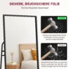 Volledige lichaamsspiegel 157 x 50 cm rechthoekige staande spiegel met plank, 2 haken en metalen frame, grote spiegel, pas spiegel voor slaapkamer, woonkamer, gang, zwart 7
