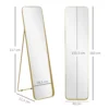 Volledige lichaamsspiegel 160 x 40 cm afslankende staande spiegel met metalen frame en breukvast glas, wandspiegel om te staan, leunen, spiegel voor woonkamer, slaapkamer, gang, goud 4