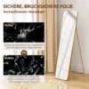 Volledige lichaamsspiegel 160 x 40 cm afslankende staande spiegel met metalen frame en breukvast glas, wandspiegel om te staan, leunen, spiegel voor woonkamer, slaapkamer, gang, goud 8