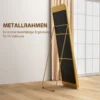 Volledige lichaamsspiegel 160 x 50 cm afslankende staande spiegel met metalen frame en onbreekbaar glas, wandspiegel om te staan, leunen, spiegel voor woonkamer, slaapkamer, gang, goud 7