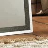 Volledige lichaamsspiegel, 162,6 x 53,5 cm staande spiegel met standaard, wandspiegel voor woonkamer, slaapkamer, kleedkamer grijs+wit 8