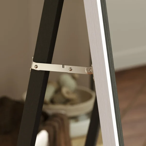 Volledige lichaamsspiegel, 162,6 x 53,5 cm staande spiegel met standaard, wandspiegel voor woonkamer, slaapkamer, kleedkamer grijs+wit 9
