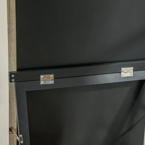 Volledige lichaamsspiegel, 162,6 x 53,5 cm staande spiegel met standaard, wandspiegel voor woonkamer, slaapkamer, kleedkamer wit+natuurhout 10