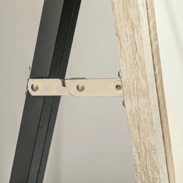 Volledige lichaamsspiegel, 162,6 x 53,5 cm staande spiegel met standaard, wandspiegel voor woonkamer, slaapkamer, kleedkamer wit+natuurhout 9