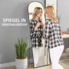 Volledige lichaamsspiegel 169 x 49 cm gebogen staande spiegel met breukvast glas en aluminium frame, wandspiegel om tegen te leunen, staand, spiegel voor woonkamer, slaapkamer, gang, zwart 5