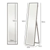 Volledige lichaamsspiegel 40 x 160 cm staande spiegel met led verlichting, 3 lichtkleuren, wandspiegel met touch bediening, vloerspiegel voor slaapkamer, woonkamer, grijs 4