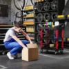 Werkplaats rolwagen met 3 niveaus, werkplaatswagen met handvat, gereedschapswagen montagewagen voor garage, magazijn, max. 68 kg draagvermogen, zwart 8