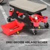 Werkplaatskruk met rollen, opbergruimte, lade, 35cm hoog, rolkruk tot 135 kg belastbaar, werkkruk, rolstoel, werkplaatsstoel voor werkplaats, grijs 8