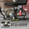 Werkplaatskruk met rollen, opbergruimte, lendensteun, 58,5 cm hoog, rolkruk tot 135 kg belastbaar, werkkruk, rolstoel, werkplaatsstoel voor werkplaats zwart 8