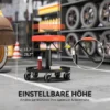 Werkplaatskruk met wielen, opbergoppervlak, in hoogte verstelbaar 38 50cm, rolkruk tot 135 kg belastbaar, draaibaar, werkstoel, draaistoel Ø38 cm, werkplaatsstoel voor werkplaats oranje 6