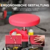 Werkplaatskruk met wielen, verstelbare hoogte 40 51cm, rolkruk belastbaar tot 135 kg, draaibare werkstoel, draaikruk Ø38 cm, werkplaatsstoel voor werkplaats rood 7