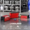 Werkplaatswagen incl. koffer gereedschapswagen leeg met 3 modulaire eenheden, rolwagen voor gereedschapsopslag, gereedschapskist met handvat, staal, rood 8