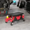 Werkstatthocker mit rollen abnehmbar sitz, ablagefläche, schublade, 33cm hoch rollhocker bis 135 kg belastbar arbeitshocker rollsitz werkstattsitz für werkstatt rot 2