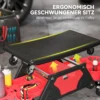 Werkstatthocker mit rollen abnehmbar sitz, ablagefläche, schublade, 33cm hoch rollhocker bis 135 kg belastbar arbeitshocker rollsitz werkstattsitz für werkstatt rot 6