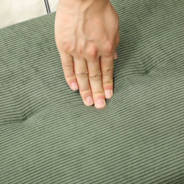 Zitbank gestoffeerde bank met corduroy bekleding, getufte bedbank met metalen poten, schoenenbank gangmeubilair voor slaapkamer, woonkamer, gang 100 x 36 x 45 cm groen 10