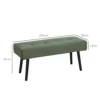 Zitbank gestoffeerde bank met corduroy bekleding, getufte bedbank met metalen poten, schoenenbank gangmeubilair voor slaapkamer, woonkamer, gang 100 x 36 x 45 cm groen 4