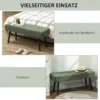 Zitbank gestoffeerde bank met corduroy bekleding, getufte bedbank met metalen poten, schoenenbank gangmeubilair voor slaapkamer, woonkamer, gang 100 x 36 x 45 cm groen 7
