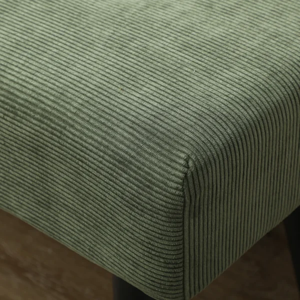 Zitbank gestoffeerde bank met corduroy bekleding, getufte bedbank met metalen poten, schoenenbank gangmeubilair voor slaapkamer, woonkamer, gang 100 x 36 x 45 cm groen 9