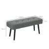 Zitbank gestoffeerde bank met corduroy bekleding, getuftete bedbank met metalen poten, schoenenbank gangmeubilair voor slaapkamer, woonkamer, gang 100 x 36 x 45 cm grijs 4