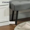Zitbank gestoffeerde bank met corduroy bekleding, getuftete bedbank met metalen poten, schoenenbank gangmeubilair voor slaapkamer, woonkamer, gang 100 x 36 x 45 cm grijs 6