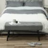 Zitbank gestoffeerde bank met corduroy bekleding, getuftete bedbank met metalen poten, schoenenbank gangmeubilair voor slaapkamer, woonkamer, gang 100 x 36 x 45 cm grijs 8